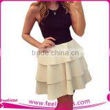 High Quality White and Black Crossover Shoulder Straps Dress thumbnail-1