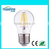 2016 hot sell G45 E27 filament G45-4 4W led bulb led filament filament led bulb