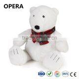 cute EN71 CE standard super soft scarf white plush polar bear