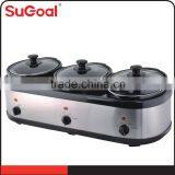Electric Panel SS Body 3 in Line Industrial Slow Cooker thumbnail-3