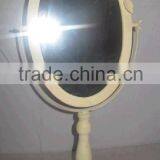 Wholesale Cream Antique Desk Oval Mirror With Stand