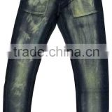 High quality men 's fashion O style jeans man 100% cotton vintage dirty wash denim pants factory wholesale