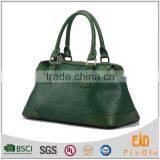 P131-B2558 Dark Green Ostrich Pattern Lady Leather Bag From China Bags Factory thumbnail-2