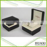 Black High Quality PU Leather Watch Box Plastic Watch Case