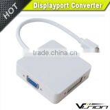 3 In1 Thunderbolt Mini DP Display Port To VGA HDMI DVI Adapter Cable For Mac