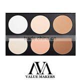 6 Color Foundation, Waterproof Pressed Shading Powder Compact, Long Lasting thumbnail-2