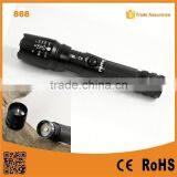 868 XM-L T6 LED Rechargeable Aluminum Zoomable Strong Hunting Flashlight