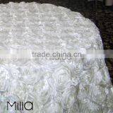 Satin Rosette Round Table Cloth for Wedding