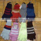 Children Knitted Acrylic Striped Glove