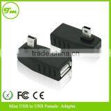 Mini USB Male to USB Female 90 Degree Vertical Right Angled Adapter
