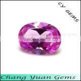 Oval Shape 2# Pink Color Synthetic Ruby Gemstone