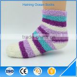 Stripe purple and white warm holiday non slip christmas women socks size 36-42