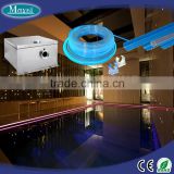 Swimming pool fibre optic solid side for pond edge lighting with illuminator and strands