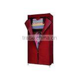 Rose Red Fabric Cupboard Bedroom Rack Shelve Rail Clothes Storage Wardrobe thumbnail-5