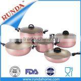 10pcs High Quality Aluminum Pink Non-stick Cookware Set