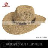 Factory Supplier Seagrass Straw Western Cowboy Hat thumbnail-1