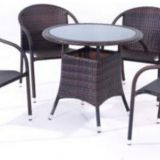 Gardeb Furniture Table And Chair PE Rattan Wicker Powder Coating Aluminum Frame Tempered Glass Outdoor