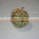 Most Amazing WHOLESALE 2017 NATURAL STONE ONYX APPLE WITH BRASS LEAF HANDICRAFTS thumbnail-4