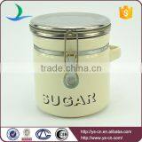 Modern Ceramic Sugar Canister Jars With Steel Lid thumbnail-1
