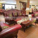 Comfortable Sitting Room Genuine Leather Sofa Set,Leisure Stool & Chaise Lounge & Marble Top Coffee Table,Living Room Sofa Set thumbnail-1