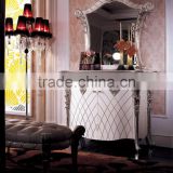 Wooden Hand Carved Dressing Table and Mirror, Mirrored Vanity Table, French Classic Dresser Set