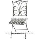 Wrought Iron Folding Chair in Antique Black Color thumbnail-1