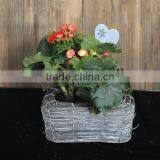 Family Garden Flowerpot Gray Biodegradable Square Wicker Basket for Plant thumbnail-2
