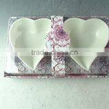 White Ceramic Heart Shaped Bowl / Dishes With Gift Color Box Small Size thumbnail-3