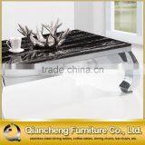 Square Coffee Table Center Table Stainless Steel Base Modern thumbnail-3