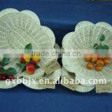 White rattan weaving iron frame storage fruit woven tray