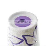 Hot Promotion Gift Ceramic Bauhinia Flower Double Wall Mug With Silicone Lid Made With Crystals thumbnail-4