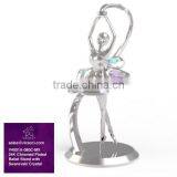 Chromed Plated Dancing Ballet Figurines With Swarovski Crystals thumbnail-1
