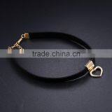 Gothic Choker Necklace For Women Hollow Heart Pendant With Smooth Flannel thumbnail-3