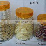 Big Bottom Clear Glass Biscuit Jar With Plastic Lid thumbnail-1