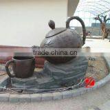 Large Size Bronze Kettle With Cup Statue for Garden Decoration thumbnail-1