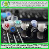 Food Grade Silicone Material in Ear Headphone Round Case for Mobile,MP3 thumbnail-3