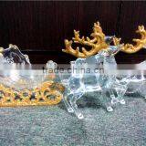 2016 Hot Sale Christmas Decoration Three Acrylic Reindeer and Sleigh With Gold Glitter thumbnail-5
