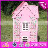 Best Design Pink House Toys Wooden Dollhouse for Girls W06A020 thumbnail-3