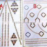 T002-005 Cheap Glitter Environmental Tattoo Paper Metallic Gold Removal Wholesaler Temporary Anklet Tattoo Sticker thumbnail-1
