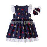 Wholesale Fashion Baby Girls Vintage Floral Dress Boutique Kids Flower Cotton Ruffle Summer Dresses Frocks Designs thumbnail-2