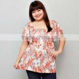 Women Plus Size Printed Fashion Top thumbnail-1