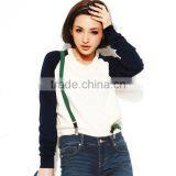 Black and White Raglan Blank Pullover Sweatshirt Top Stitch Sweatshirts thumbnail-1