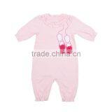 Embroidery Ballet Shoes Newborn Romper Baby Girl Bubble Romper thumbnail-1