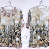Polyester Printed v Neck Jumper Ladies Blouse thumbnail-1