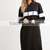 Contrast Color Stripe Hooded Long-sleeved Dress thumbnail-1