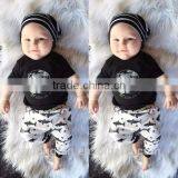 2016 Summer Baby Fashion Style Baby Boy Clothes Set, Baby Girl Clothes Soft and Comfortable T-shirt + Pants 2pcs Sets thumbnail-3