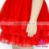 53SQG056 Lovebaby Beautiful Baby Party Sleeveless Red Tops With Pink 3 Layers Yarn TUTU Dress Silk Frock Design thumbnail-5