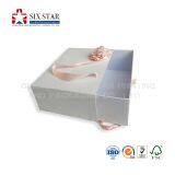 Luxury White Gift Cardboard Drawer Box With Ribbon and Rose Made in China thumbnail-3