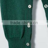 Green Cotton Blend Round Neck Plain for Winter Season Custom Baby Romper thumbnail-4