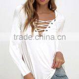 2017 Latest Fashion Design Sexy Ladies Top Women Fashion Cutting Blouse thumbnail-2